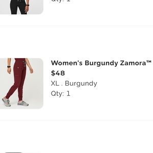 Maroon XL FIGS scrub joggers